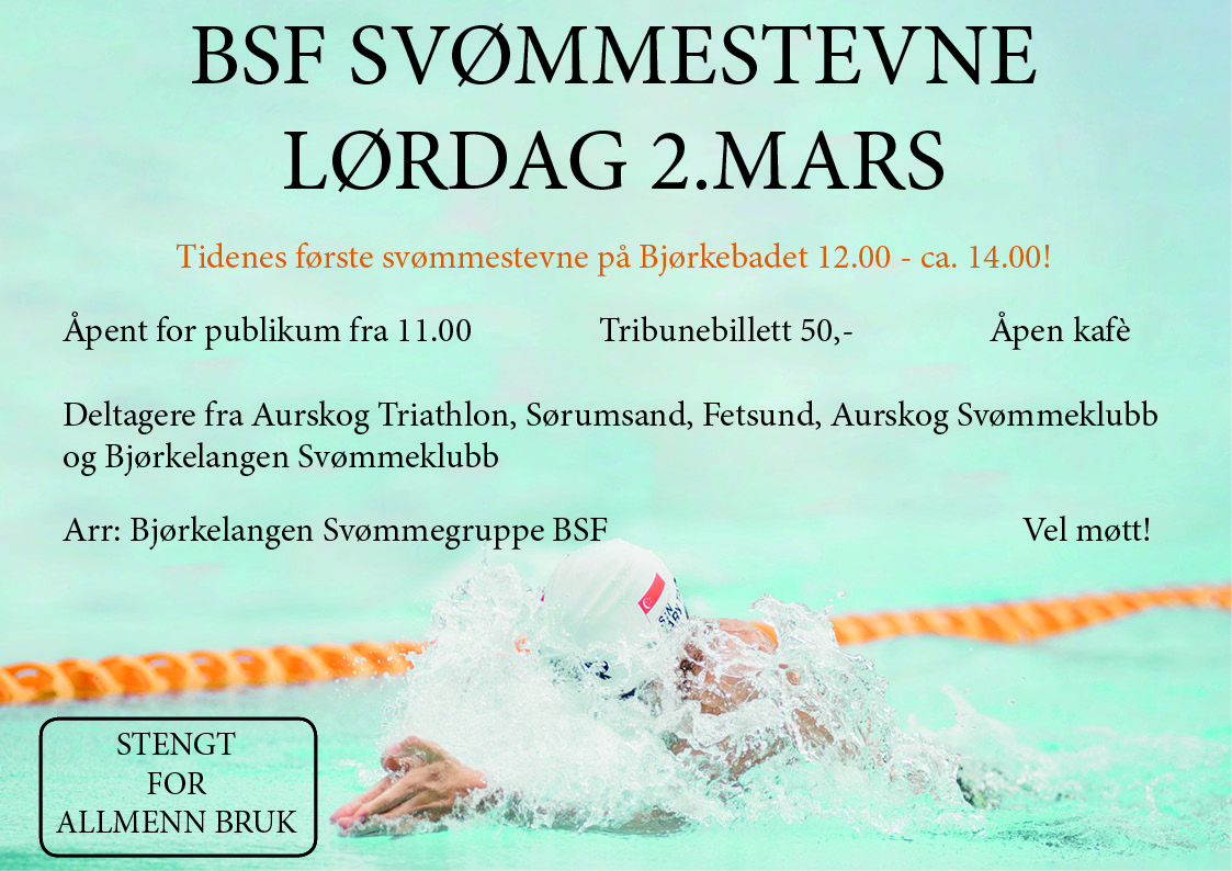 plakat fra svømmestevne. Ikke mer info enn innlegg