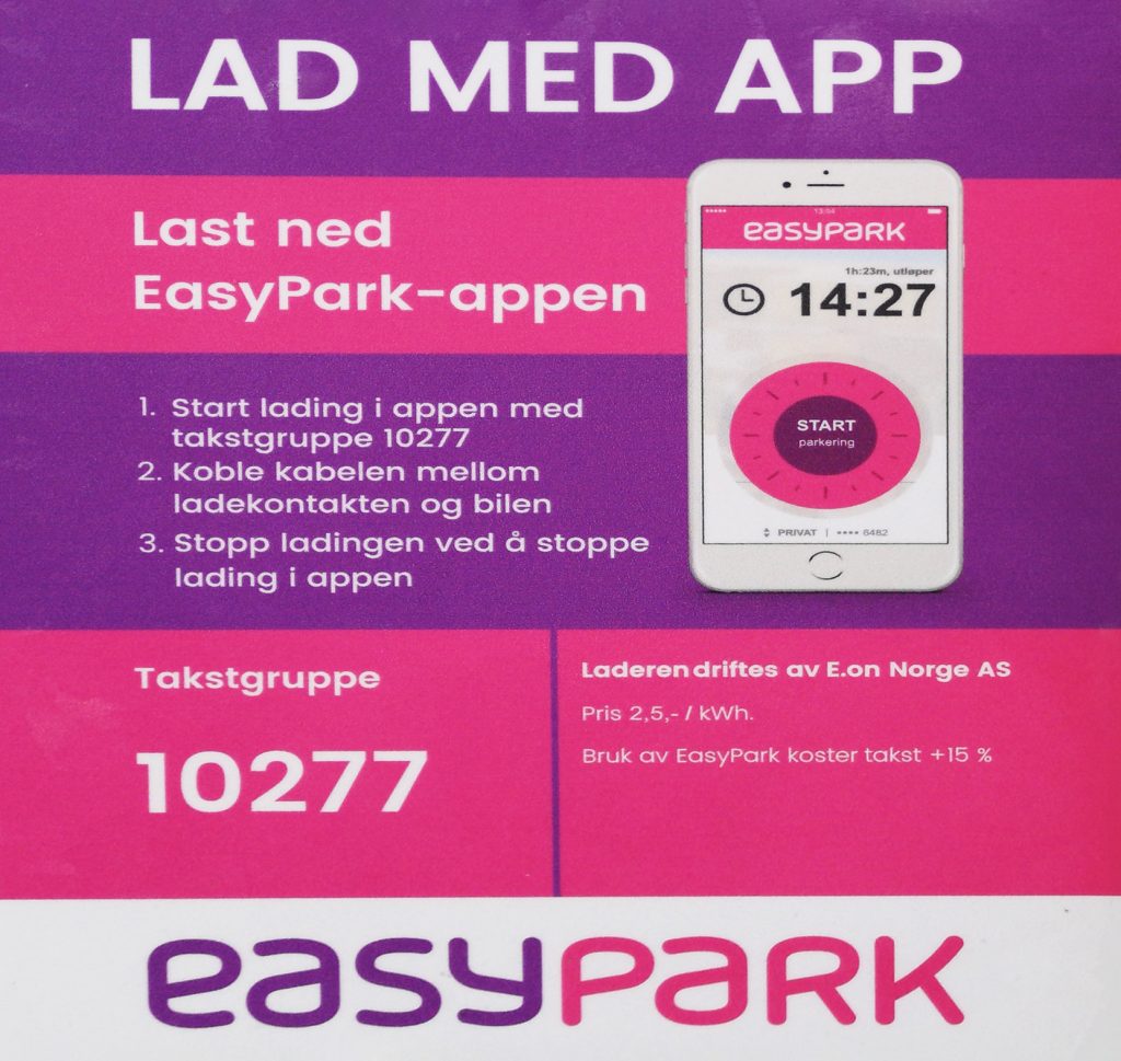 Easypark skilt med reklame for app