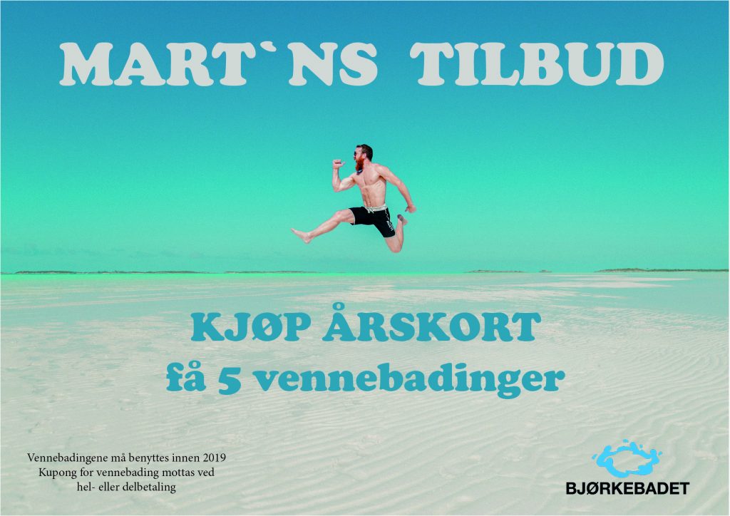 Kjøp årskort - få 5 vennebadinger. Martnstilbud